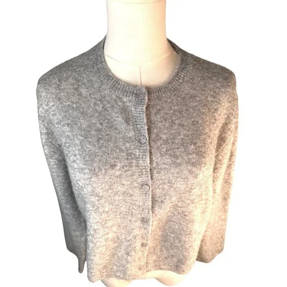 ZARA Gray Small  Button-Up Cardigan Sweater - Picture 7 of 13